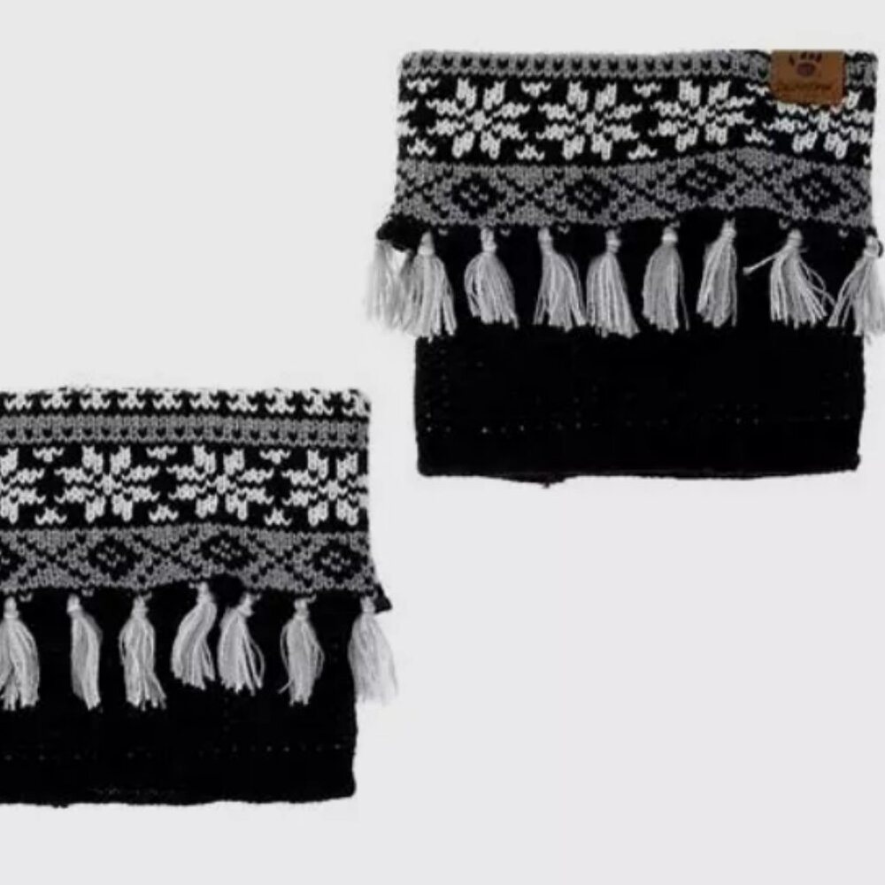 BEARPAW Fringe Boot Topper (Brown and Bergundy)